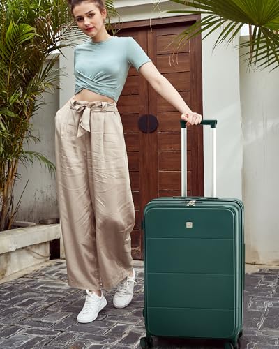 Hanke Hardside Expandable Carry On Luggage, 20 Inch Top Opening Suitcase - color: Blackish Green, size: 20 Inch EXT
