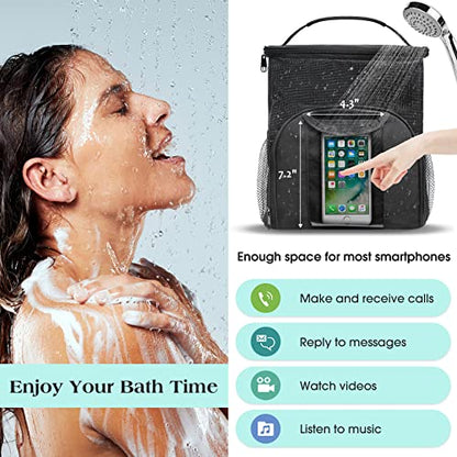 Attmu Mesh Shower Caddy Portable Dorm Room Essentials, Toiletry Tote Bag - color: Black