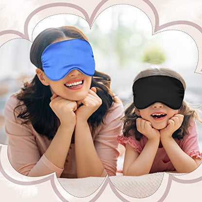 BBTO 4 Pack Silk Sleep Eye Mask, Royal Blue, Dark Green, Navy Blue, Black - color: Royal Blue, Dark Green, Navy Blue, Black