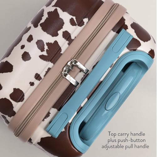 Itzy Ritzy Toddler Suitcase w/Wheels, Hard Shell Kids Luggage (Cow Print) - color: Cow Print