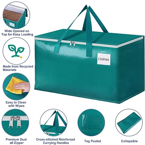 StorageRight Moving Bags, Moving Boxes, 93L 10-Pack Sotrage Totes, Green - color: Green, size: 10 Pack