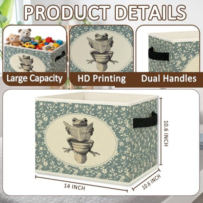 Funny Frog Bathroom Storage Bins Box Collapsible Basket - color: Color31