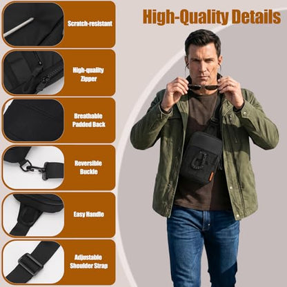 Peicees Small Sling Bag for Men Women Mini Tactical Crossbody Pack - color: Army Green