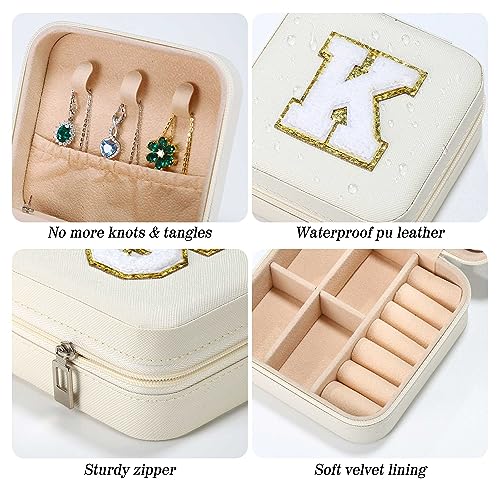 Parima Bridesmaid Gifts for Wedding Day, Women | Proposal Unique Travel Essentials Small Jewelry Box Case-Initial S White - color: White, size: S