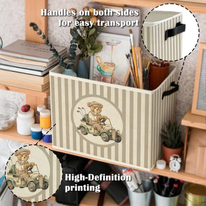 Golf Bear Boys Nursery Storage Bin Basket with Handles - color: Color31