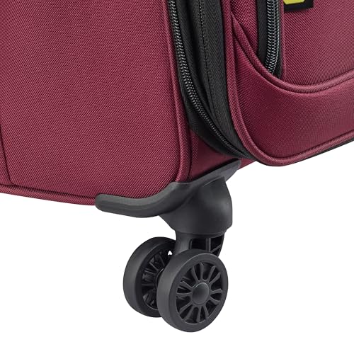 DELSEY PARIS Sky Max 3.0, 28 Inch Checked-Large Luggage, Burgundy | Checked-In Suitcase, Softside, Lightweight Durable Construction, Double Spinner Wheels, Soft Touch Carry handle - color: Burgundy, size: Checked-Large, 28 Inch