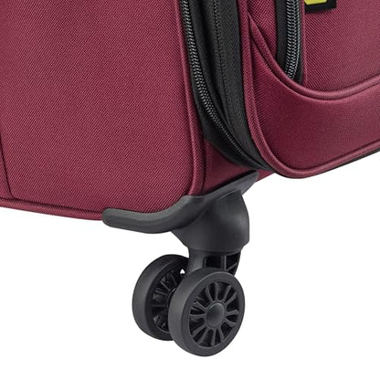 DELSEY PARIS Sky Max 3.0, 28 Inch Checked-Large Luggage, Burgundy | Checked-In Suitcase, Softside, Lightweight Durable Construction, Double Spinner Wheels, Soft Touch Carry handle - color: Burgundy, size: Checked-Large, 28 Inch
