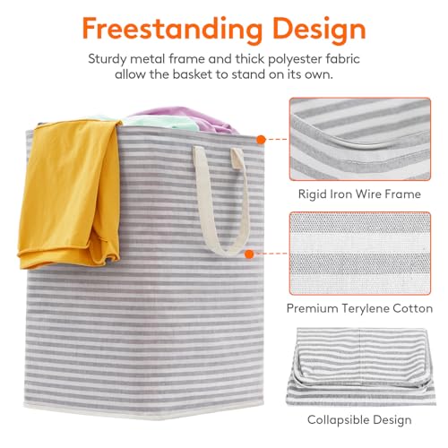 Lifewit 90L Large Laundry Baskets, Laundry Hampers Bags, 2 Pack, Grey - color: Grey, size: 90L