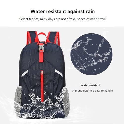 levayhill 25L Foldable Hiking Backpack,Small Packable Daypack,Dark Blue - color: Dark Blue