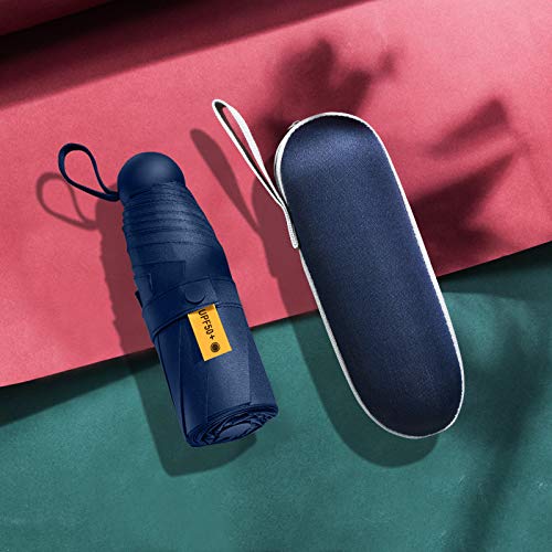 Mini Travel Umbrella with Umbrella Case - color: Dark blue
