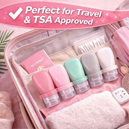 1 oz Silicone Travel Bottles, Leakproof Squeeze Bottle Mini Travel Size Container for Toiletries Lotion Shampoo and Conditioner Liquid Salad Dressing to go Condiment, TSA Approved, 4 Pack - color: Black, Grey, Pink, Green, size: 1 oz