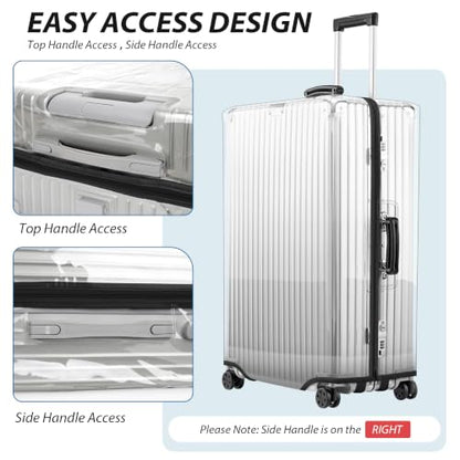 Transparent PVC Suitcase Cover, No Disassembly Required Clear Luggage Protector Suitcase Cover - color: Clear Black Trim, size: 22