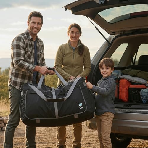 Bago Travel Duffle Bag for Women & Men. Extra Large Foldable Duffel Bags - color: Black, size: 120L