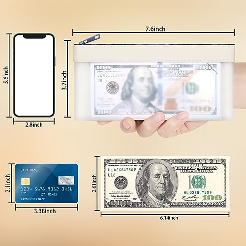 4 Pack Clear Money Envelopes for Cash Money Bag Pouch 7.6x3.7 inch - color: white