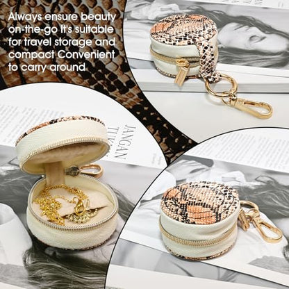 Portable Ring Keychain Holder - snakeskin pattern Jewelry Holder - color: snake pattern