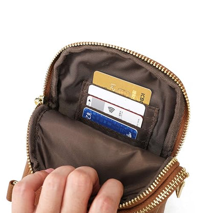 INICAT Small Crossbody Bags for Women, Mini Travel Sling Purse - color: Brown, size: Large