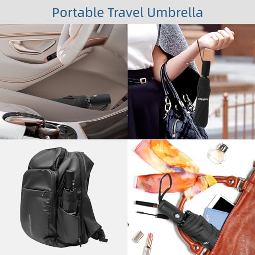 TradMall Travel Umbrella 42/45 Inches Double Vented Canopy - color: Black, size: 45 Inches