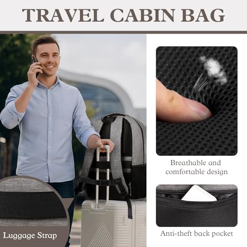 17" Travel Laptop Backpack, Airline Approved Computer Bag, Grey - color: Grey, size: 17.3 Inch(40L)