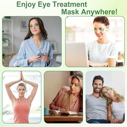 Eye Mask, 30 Pairs Aloe Under Eye Patches for Puffy Eyes and Dark Circles - color: Light Green