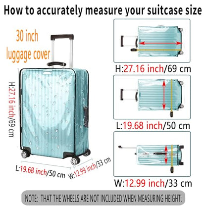 30 Inch Waterproof Clear Suitcase Cover (Black Trim) - color: Black Trim-0.4mm, size: 30" Suitcase Cover.