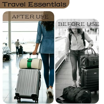 2Pack Adjustable Luggage Straps for Suitcases, Connect Bag to Suitcase (Green) - color: Green