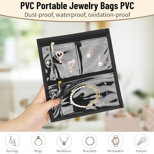 Yotako Portable Travel Jewelry Organizer Storage Carrying Case - color: Inner Pages,Black,4 PCS