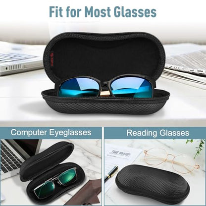 FINTIE Sunglasses Case, Hard EVA Shell Shockproof Sport Glasses Case - color: Black