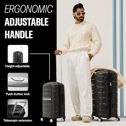 Samsonite Freeform 2-Piece Luggage Set - Carry-On & Large Checked Luggage with Dual Spinner Wheels - Durable Polypropylene Hardshell - TSA Lock, Airline-Approved - Expandable Hard Shell - Sky Blue - color: Sky Blue, size: 2-Piece Set (Carry-on/Large)