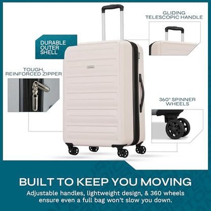 Westridge Hardshell Luggage Set - 3 Piece Set - 20" Carry-On, 24” & 28” Checked Luggage Set with 360° Spinner Wheels - Expandable Suitcases for Extended Travel - Durable ABS Shell - Light Pink - color: Light Pink, size: 3PC SET (CO/M/L)