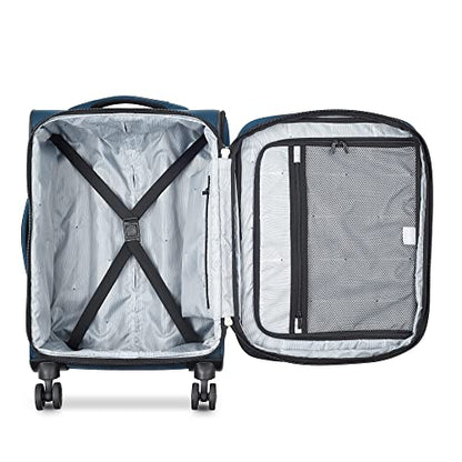 DELSEY PARIS Sky Max 2.0 Softside Expandable Luggage with Spinner Wheels, Blue, Carry-on 21 Inch - color: Blue, size: Carry-on, 21 Inch