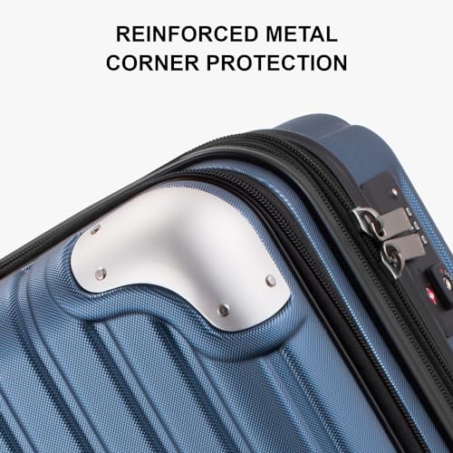 LEVEL8 Carry on Luggage Airline Approved, 20“ Expandable Carry on Suitcase - color: Blue, size: 20 Inch - Expandable
