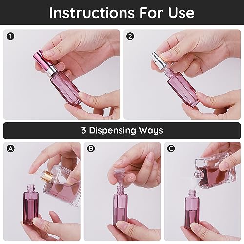 Segbeauty 10 Packs Glass Perfume Bottles - 10ML Empty Refillable Travel Atomizer, Small Spray Bottle With Fine Mist Sprayer, Portable Scent Pump for Fragrance Samples - color: Purple, style: Mini Bottle Set