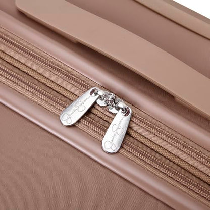 Jessica Simpson Countryside 2-Piece Set (21" & 30") Expandable 8-Wheel Spinner Large Checked Luggage Suitcase, Mocha Mousse - color: Mocha Mousse, size: 2-Piece Set