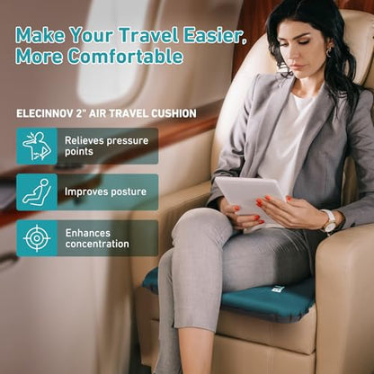 Inflatable Seat Cushion, Self Inflating Compact Stadium Seat Cushion - color: Blue-1pack
