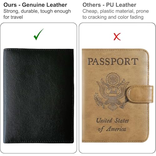 Deluxe Personalized Monogrammed Black Leather RFID Passport Wallet - color: Black, style: Deluxe