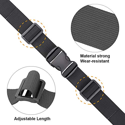 MAGARROW 65" 1.5" Utility Straps with Buckle Adjustable, 4-Pack (Black) - color: Black, size: 1.5 in x 5.4 ft