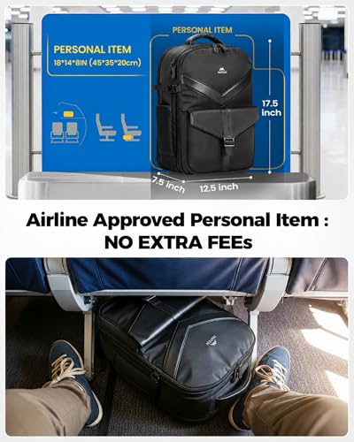 MATEIN CLASSIC Underseat Personal Item Backpack for Airlines 18x14x8 inches