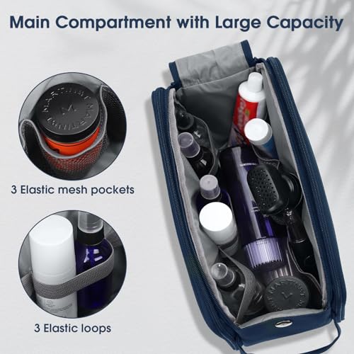 Wedama Large Toiletry Bag for Men, Handheld Travel Bag, Waterproof Toiletries, Thickened Polyester Dopp Kit, Toiletries Business Trips and Camping, Blue - color: Blue, size: Large