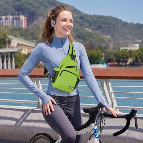 Geestock Convertible Sling Bag Crossbody Backpack for Women Men, Green - color: Green, size: Large
