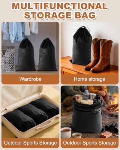 2 Pcs Shoe Bags for Travel, Large Boot Bag, Black Beauty, 21.2x13.3 Inch - color: Black Beauty, size: 21.2"x13.3"