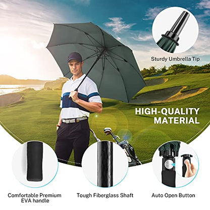 Gonex 62/68/72/80 Inch Golf Umbrella, Auto Open, Windproof, UV Protection - color: Dark Green, size: 62 inch
