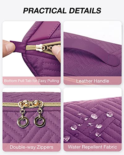 BAGSMART Puffy 메이크업 가방, 24-퍼플, 오픈 플랫 메이크업 가방 - color: 24-퍼플, size: 중형