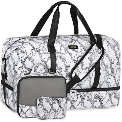 IBFUN Weekender Bags for Women, 21" Travel Duffle Bag with Shoe Compartment - color: E5-Grey
