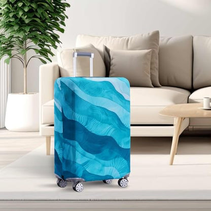 Travelkin 여행 가방 Tsa 승인 여행 가방 커버 프로텍터, Blue Wave. - color: Blue Wave., size: L(26-28inch suitcase)