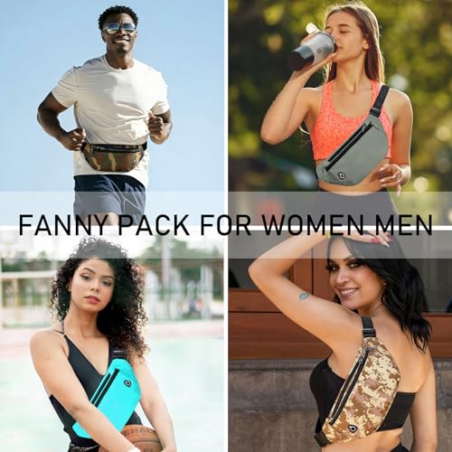 Fanny Pack for Women Men,Crossbody Water Resistant Sports Waist Bag Pack - color: 1pack-browndigital