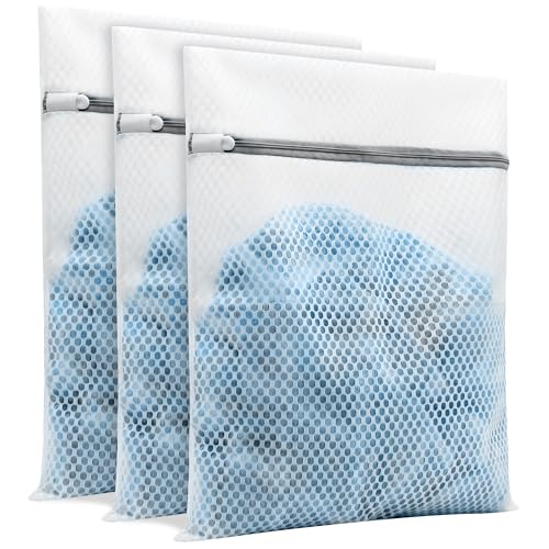 3Pcs Laundry Bags Mesh Wash Bags，12 x 16 inches