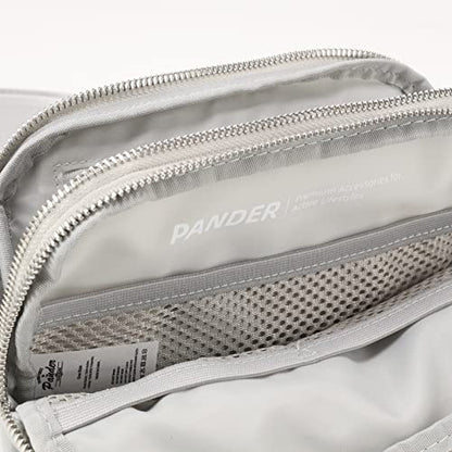 Pander Nylon Fanny Pack Belt Bag for Women with 5 Zipper Pockets - color: Seal Grey