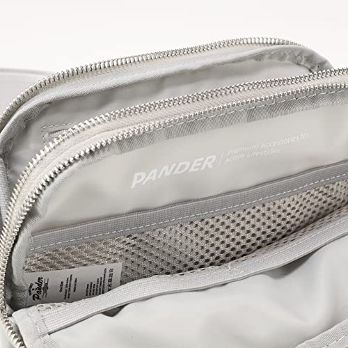 Pander Nylon Fanny Pack Belt Bag for Women with 5 Zipper Pockets - color: Seal Grey