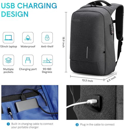 VGOAL Travel Backpack 17 inch Anti Theft Laptop Bag for Men Women - color: Fg6303-17