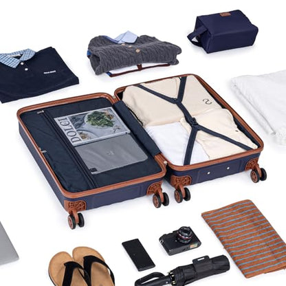 Eeeza Carry on Luggage Sets,Navy (20"/DB/TB) - color: Navy, size: 3 Piece Sets (20/DB/TB)